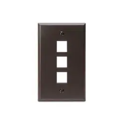 Leviton 41080-3BP Quickport Socket Faceplate, 3-Pack