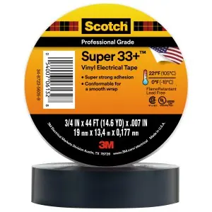 3M 33-SUPER-3/4X44FT Scotch Super 33+ Vinyl Electrical Tape 600V 3/4 Inch 44 Feet