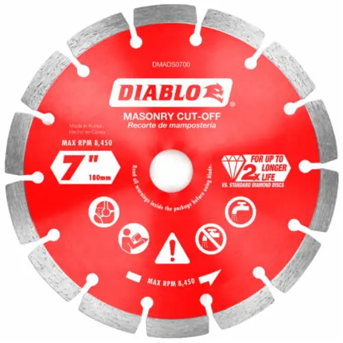 Diablo DMADS0700 7 Diamond Segmented Cut-Off Discs for Masonry