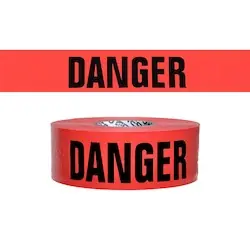 Presco SB3102R21 Barricade Tape 3 in x 1000 ft 2 mil Red DANGER