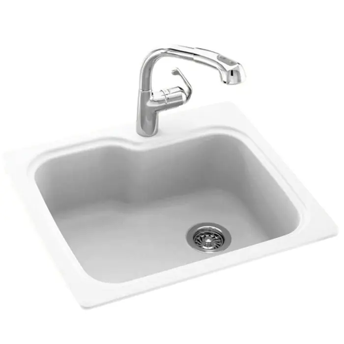 Swan KS02522SB.010 Single Bowl Kitchen Sink White