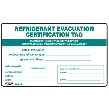 MARS 79528 REFRIGERANT EVAC CERT