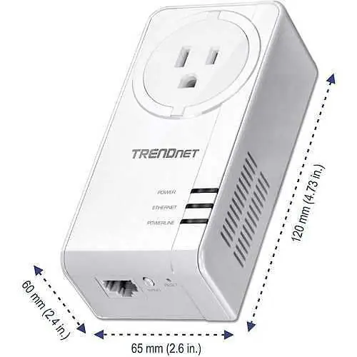 TRENDnet TPL-423E Powerline 1300 AV2 Adapter Kit with Built-In Outlet TQ-TPL423E