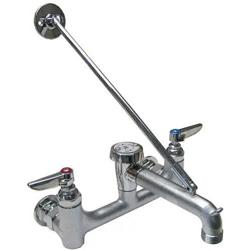 T&S Brass B-0665-BSTR Service Sink Faucet, 12.96 gpm, 8 in Center, Rough Chrome