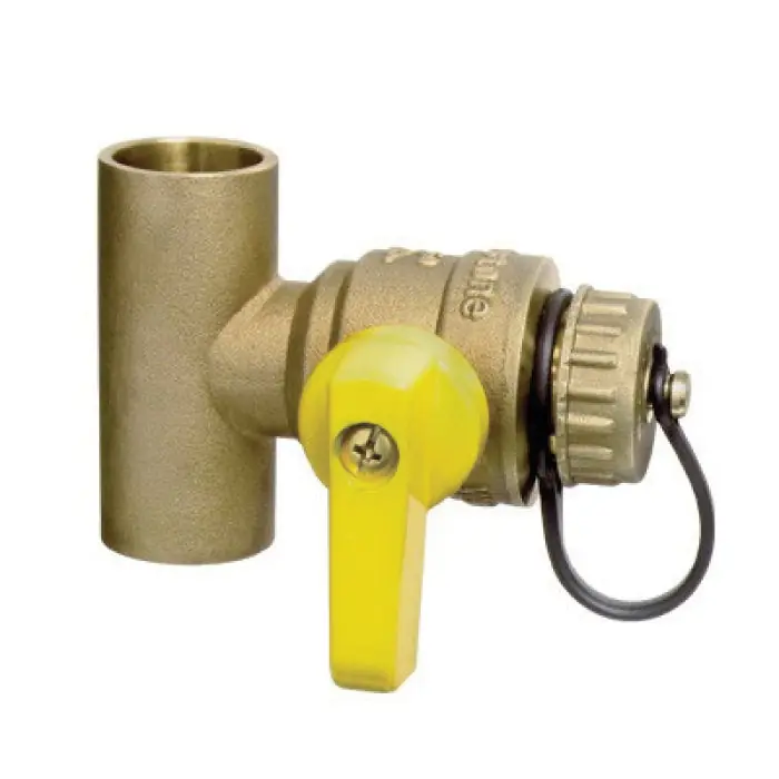 Webstone H-50673W 3/4 SWT Lead-Free Pro-Pal T-Drain, Full Port Forged Brass Fitting, w/ Hi-Flow Hose Drain, & Adjustable Packing Gland