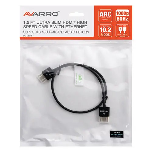 AVARRO 0E-SLIMH1 1.5' Ultra Slim 1080P HDMI High Speed Cable