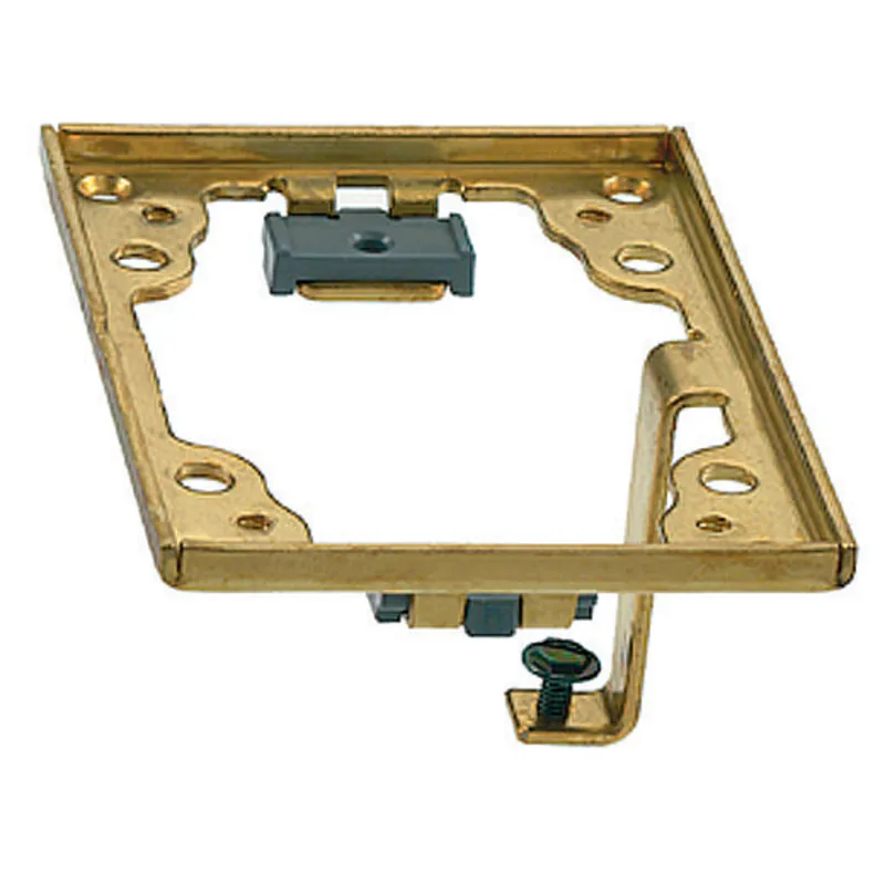 Hubbell S5017G 4.36 x 3.2 Inch Brass Rectangular Adapter Frame with Grounding Lug