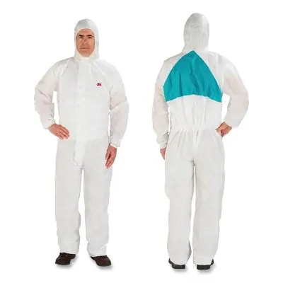 3M 7000034762 Disposable Protective Coverall 4520-L White/Green Type 5/6