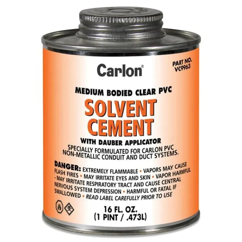 CARLON VC9962 Quart Size Standard Clear PVC Cement with Dauber Applicator