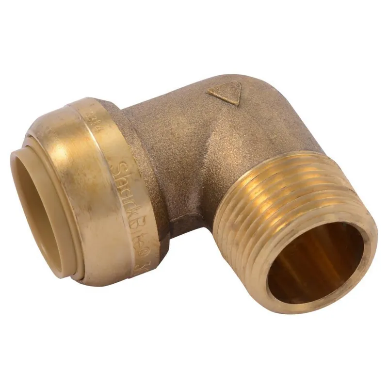 SharkBite U286LF 3/4 in. Push x MNPT Brass 90 Degree Elbow