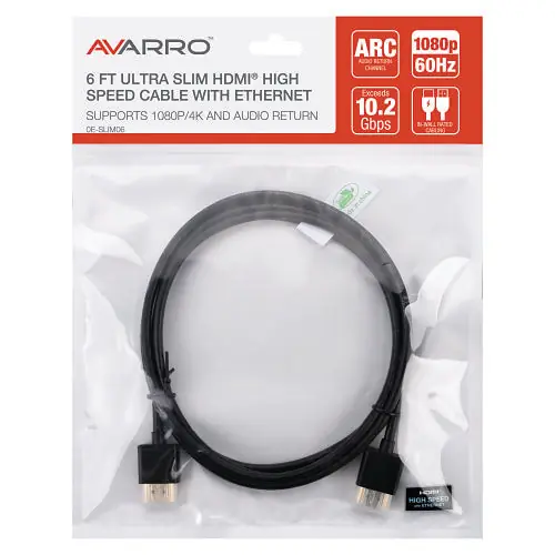 AVARRO 0E-SLIM06 6' Ultra Slim 1080p HDMI High Speed Cable
