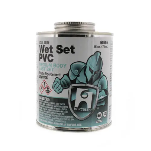 Hercules 60255 PVC Cement 16 oz Medium Body Fast Set Low VOC
