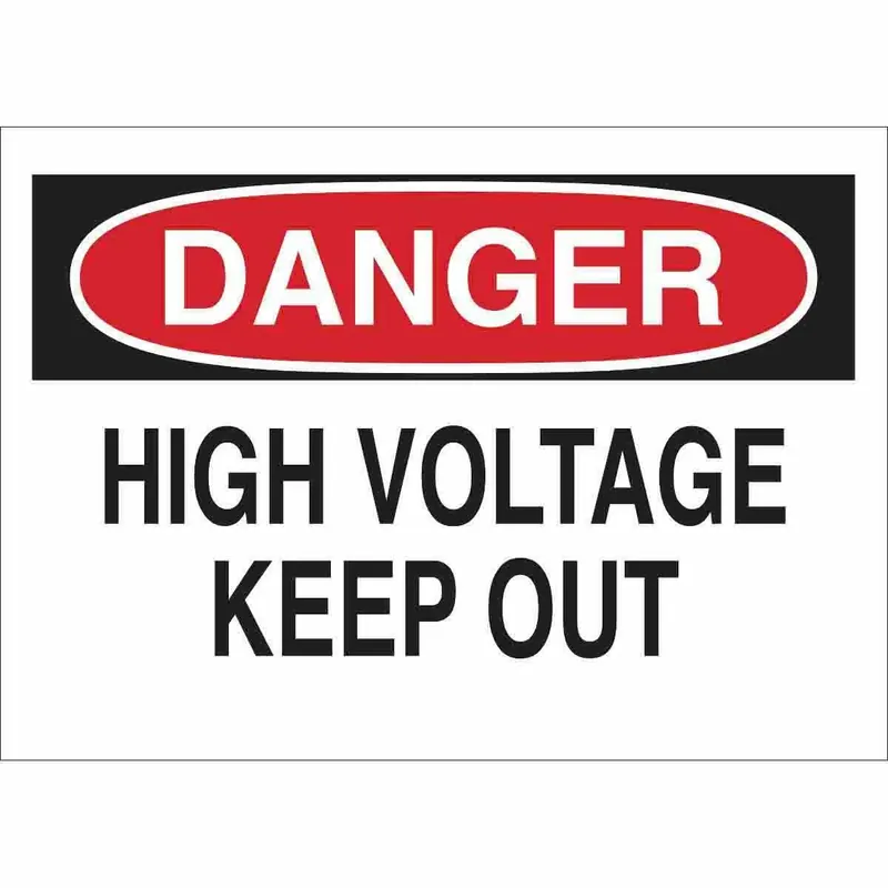 Brady 84082 High Voltage Keep Out Sign 3.5 in x 5 in