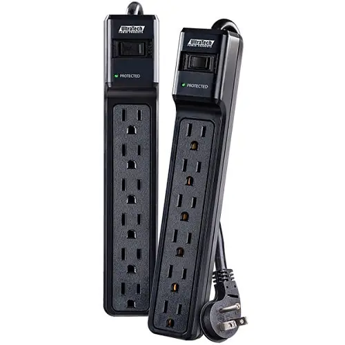 UltraTech 0E-SRGE6F2PK 6-Outlet Surge Protector 6' Power Cord 2-Pack