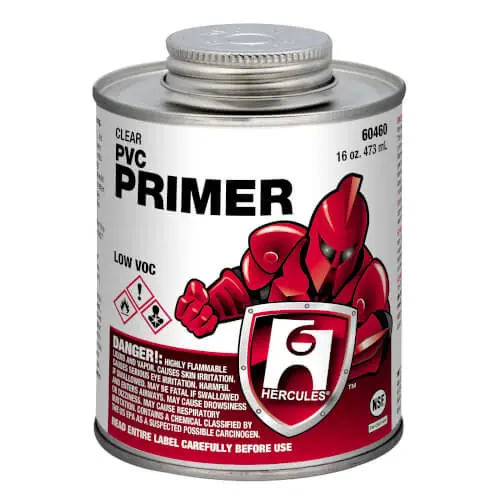 Hercules 60460 PVC & CPVC Pipe and Fittings Clear Primer 16 Ounce
