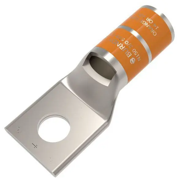 BURNDY YA27L4BOX 3/0 AWG CU One Hole 3/8 Stud Size Standard Barrel Inspection Window Internal Chamfer Tin Plated UL/CSA 90 Up to 35kV