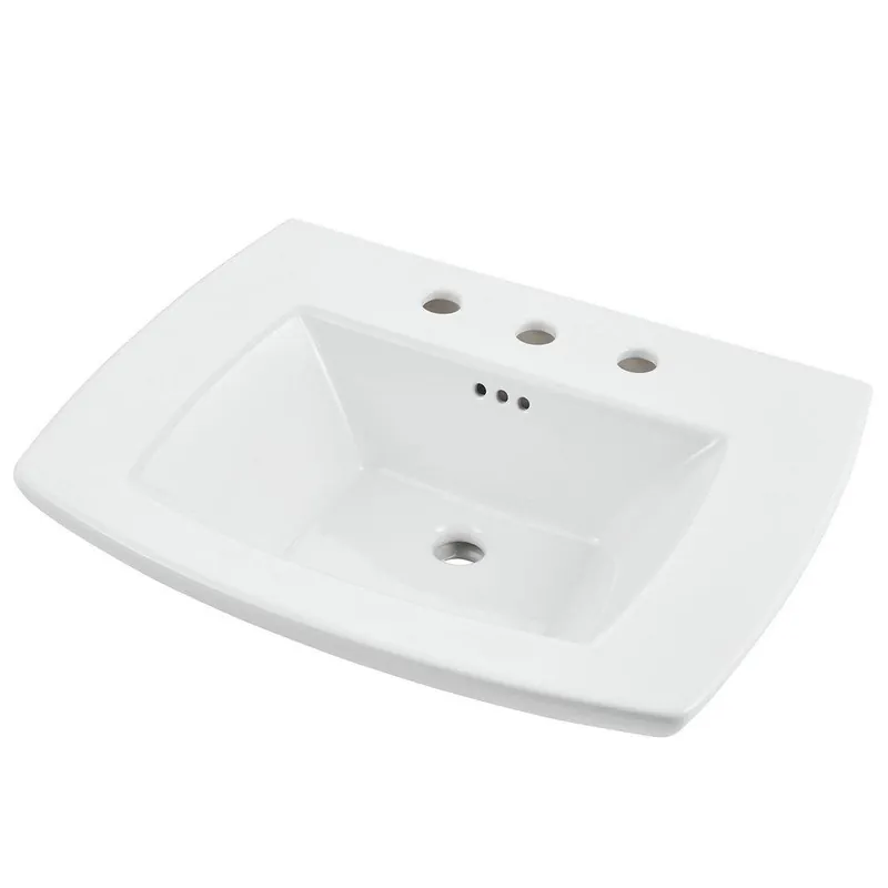 American Standard 0445008020 Edgemere 25 x 19-1/2 in. Rectangular Pedestal Bathroom Sink in White