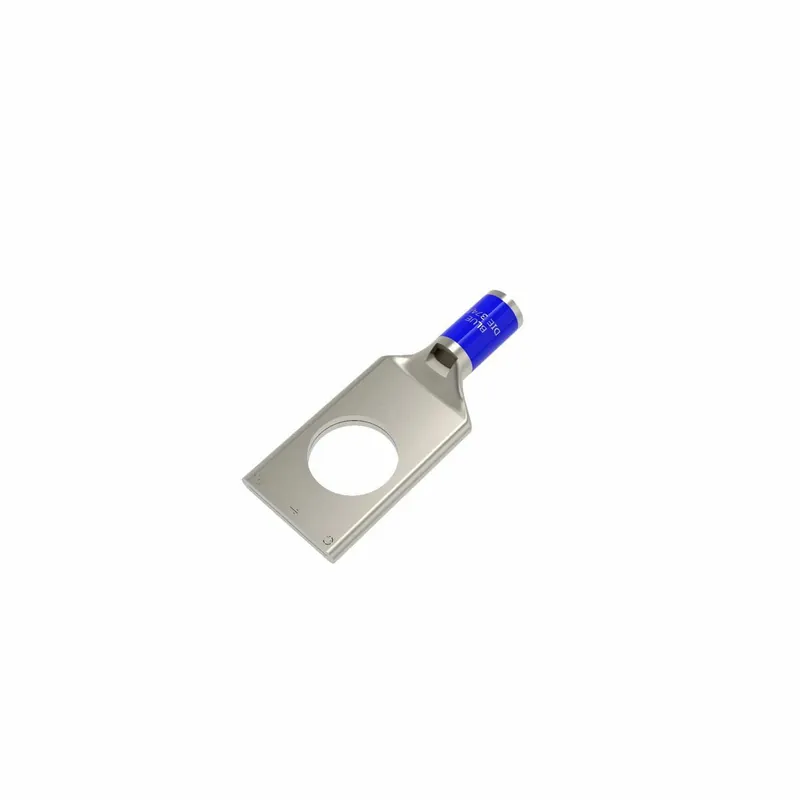 Burndy YA6CL1BOX 6 AWG CU One Hole 8-10 Stud Size Standard Barrel Inspection Window Internal Chamfer Tin Plated UL/CSA 90 Up to 35kV Blue Color Code 7 or 374 Die Index