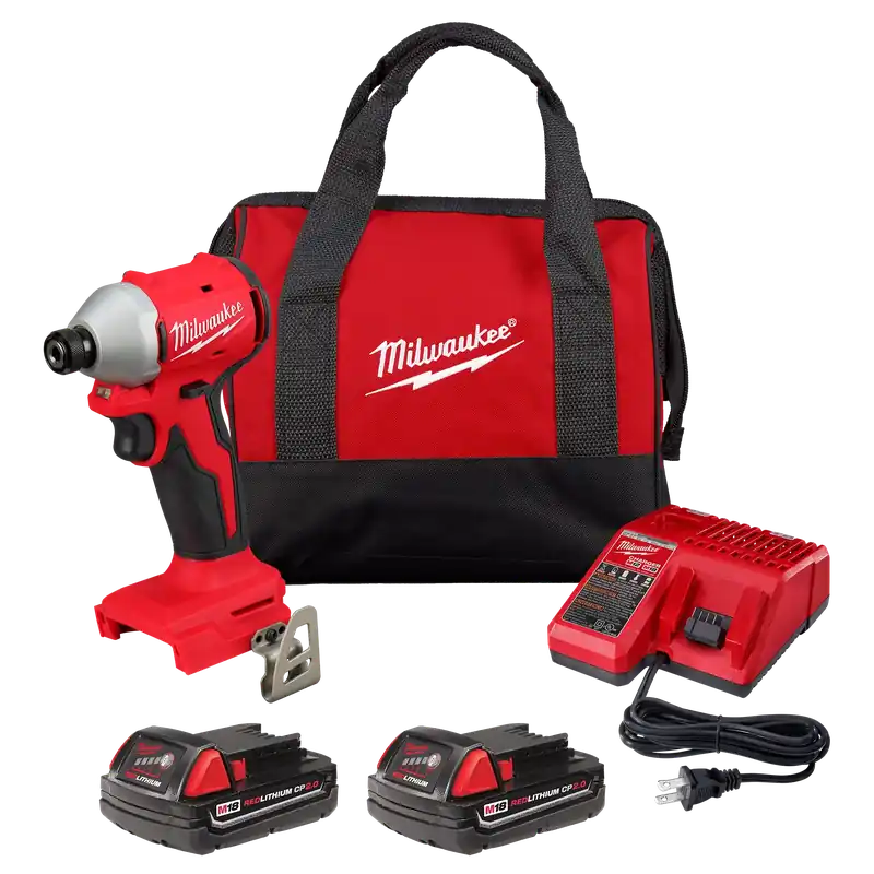 Milwaukee Tool 3650-22CT M18 Compact Brushless 1/4 Hex Impact Driver Kit
