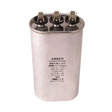 Diversitech 4JJ7545 Capacitor Motor Run Dual 45+7.5 440 Volt Oval Metal Can