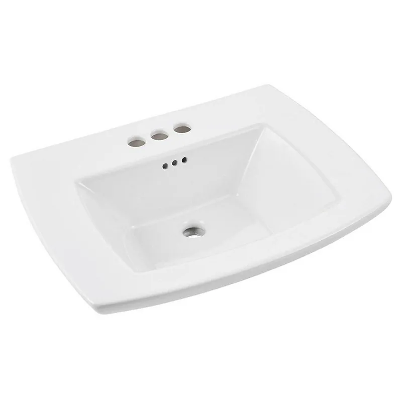 American Standard 0445400.020 Edgemere Rectangular Pedestal Sink and Base in White