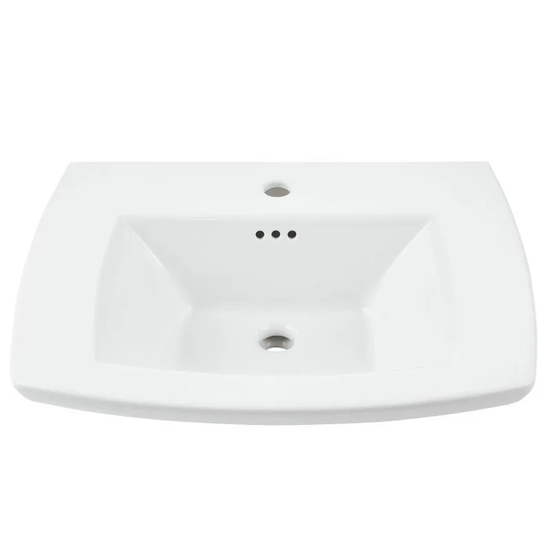 American Standard 0445.001.020 Edgemere® 25 x 19-1/2 in. Rectangular Pedestal Bathroom Sink in White
