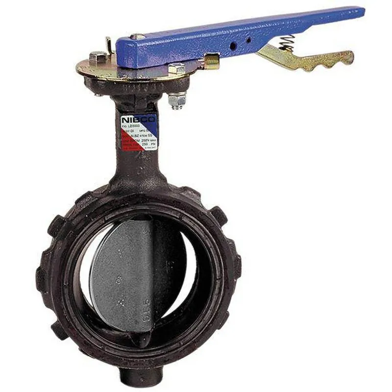 NIBCO NLH200F WD-3010 Series 3 in. Ductile Iron Wafer EPDM Locking Lever Handle Butterfly Valve NWD30103M