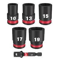 Milwaukee Tool 49-66-7036 6PC Shockwave Impact Duty 3/8 Drive Metric Standard Socket Set