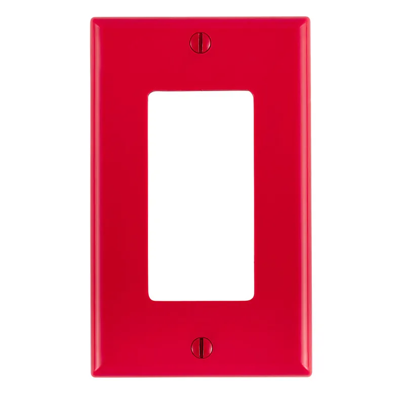 Leviton 80401-NR 1-Gang Decora Wallplate Thermoplastic Nylon Red