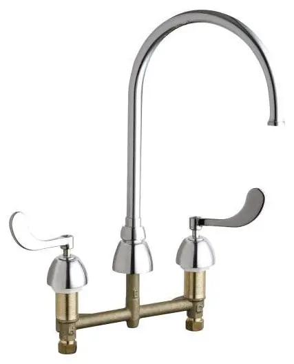 Chicago Faucets 786-GN8FCABCP Lavatory Faucet 2-Handle Concealed Deck Mount