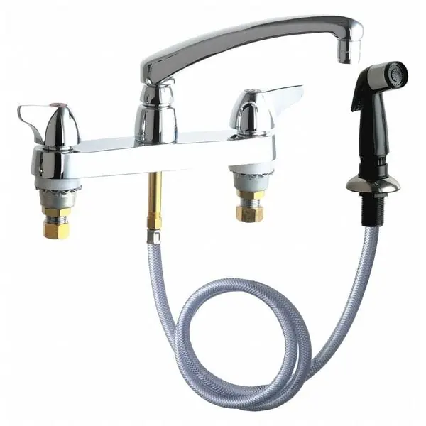 Chicago Faucet 1102-E35ABCP Kitchen Sink Faucet W/ Spray