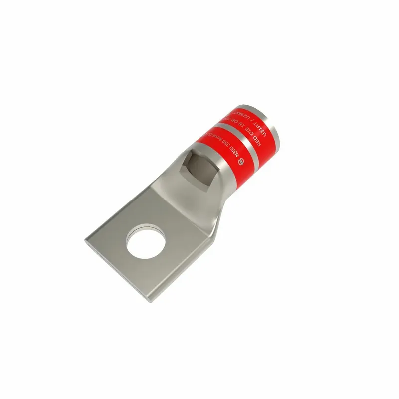 BURNDY YA31L11 350 KCMIL CU One Hole 3/8 Stud Size Standard Barrel Inspection Window Internal Chamfer Tin Plated UL/CSA 90 Up to 35kV RED Color Code 18 or 324 Die Index