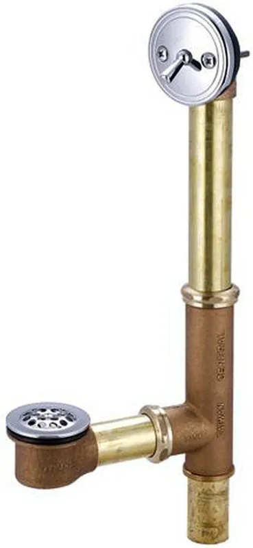Central Brass 1655 16 in. Brass Trip Lever Drain in Polished Chrome