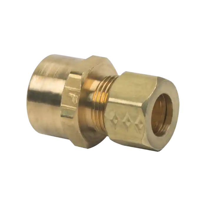 BrassCraft 14XR Brass Compression Adapter 1/2 in Nom Sweat x 3/8 in O.D. Tube Drill Through No Tube Stop