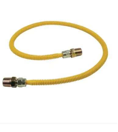 BrassCraft CSST44-36 ProCoat 1/2 in. MIP x 1/2 in. MIP Stainless Steel Gas Connector 3/8 in. O.D. Fine Thread