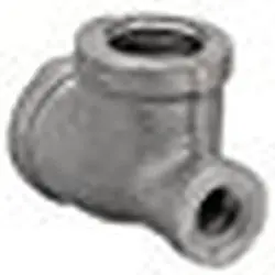 Anvil 0310037809 FIG 1105R Standard Pipe Reducing Tee, 1/2x1/4x1/2 in, FNPT, 150 lb, Malleable Iron, Black