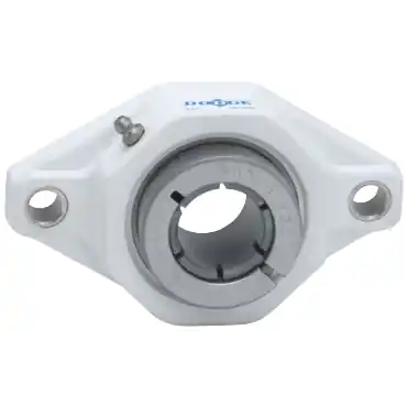Dodge F2B-DLEZ-107-PCR Flange-Mount Ball Bearing Unit - 1-7/16 in Bore, 2-Bolt Flange Mount, Clamp Collar Locking, Polymer Housing Material, Non-Expansion Bearing (Fixed)