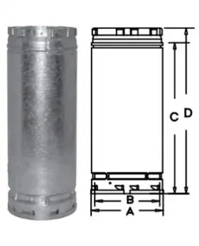 Duravent 12BV12 Vent Pipe 12 IN
