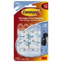 TRUE VALUE 17006CLR Command 6-Pk. Nickel Hook