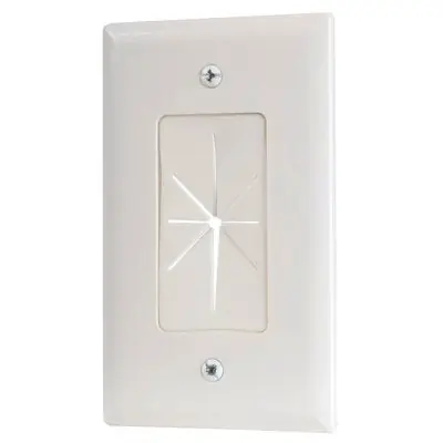TRUE VALUE VH64R Audiovox Pass-Thru Wall Plate, White