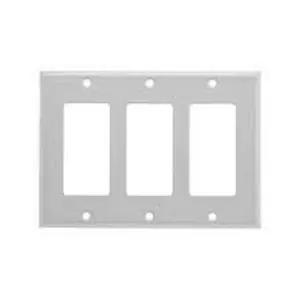 Mulberry 86403 Standard Receptacle Wallplate 3 Gangs 4-1/2 in H x 6-3/8 in W