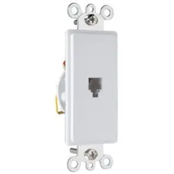ON-Q/LEGRAND 26TE14W Wallplate 1-Gang Rectangular (1) 4-Conductor 2-Line RJ11 Telephone Jack