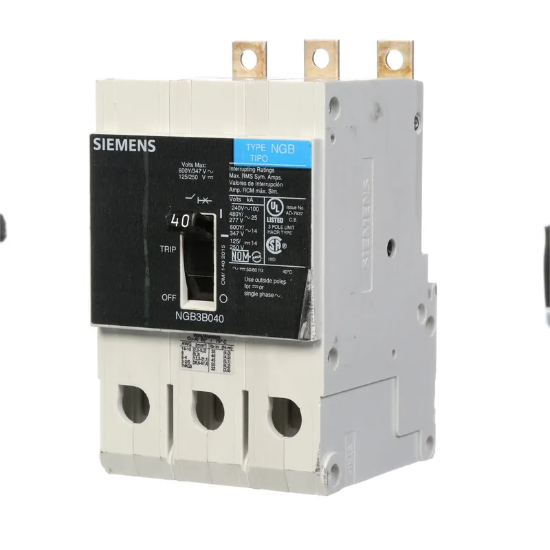 Siemens NGB3B040B LOW VOLTAGE PANELBOARD MOUNT G FRAME CIRCUIT BREAKER WITH THERMAL - MAGNETIC TRIP UL LISTED NGB FRAME WITH STANDARD BREAKING CAPACITY