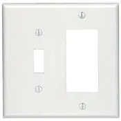 Leviton 80605-T Combination Wall Plate Midway Size Light Almond