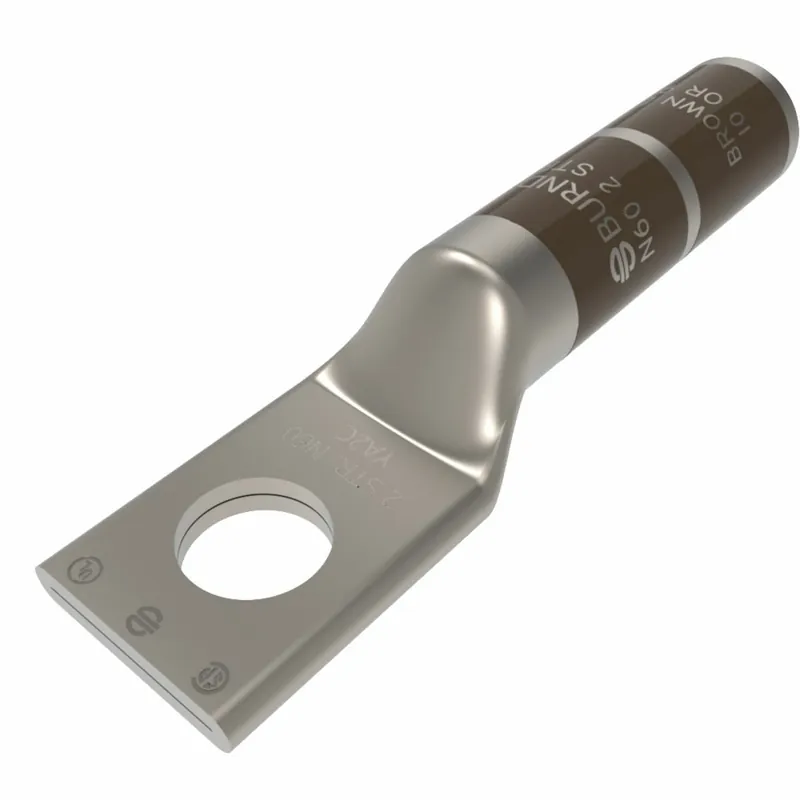 BURNDY YA2C 2 AWG CU One Hole 5/16 Stud Size Long Barrel Internal Chamfer Tin Plated UL/CSA 90C Up to 35kV