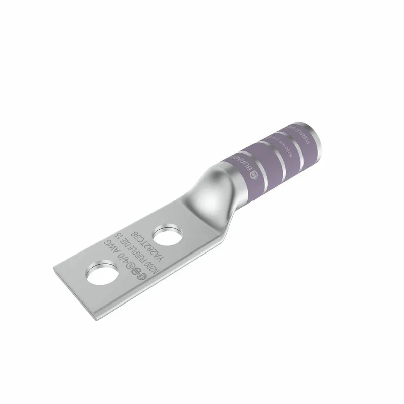 BURNDY YA282TC38 4/0 AWG CU Two Hole 3/8 Stud Size Long Barrel Internal Chamfer