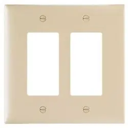 Pass & Seymour TPJ262I 2 Gang Jumbo Decorator Wall Plate, Ivory