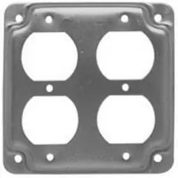 TRUE VALUE 907C 4 x 1/2-Inch Flat Corner Square Double Duplex Receptacle