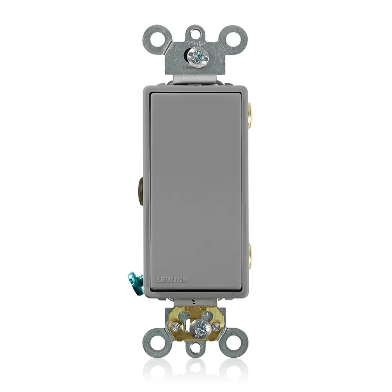 Leviton 5693-2GY 15 Amp 120/277 Volt Decora Plus Rocker 3-Way AC Quiet Switch