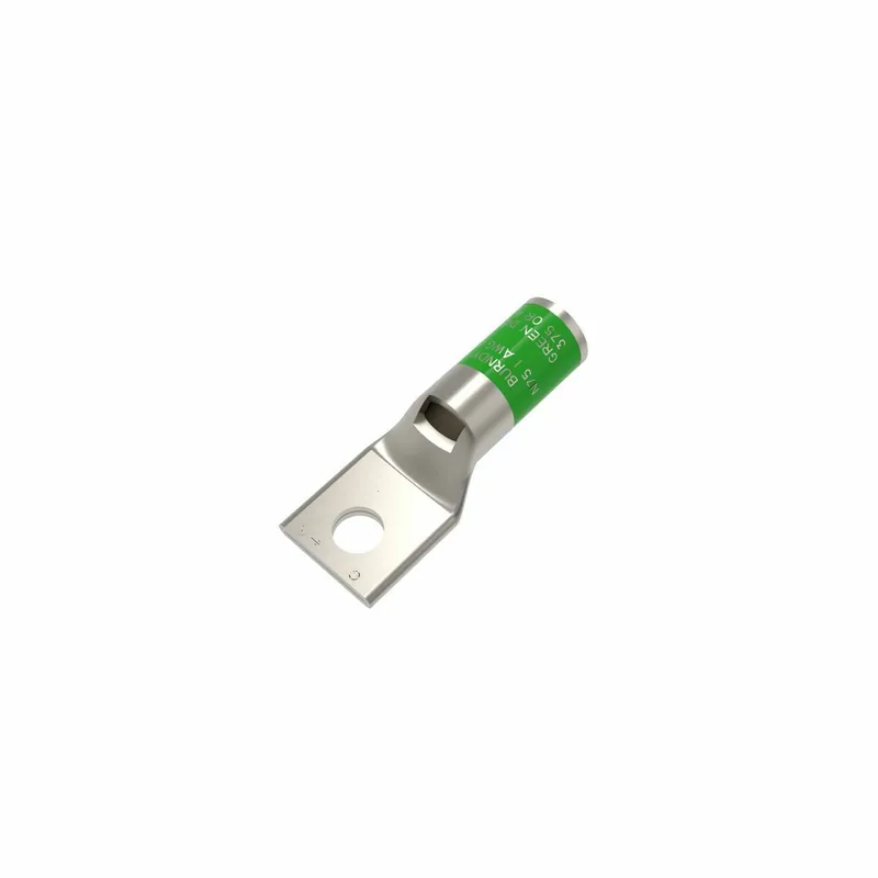 BURNDY YA1CL6BOX 1 AWG CU One Hole 1/2 Stud Size Standard Barrel Inspection Window Internal Chamfer Tin Plated UL/CSA 90 Up to 35KV GREEN Color Code 11 or 375 Die Index